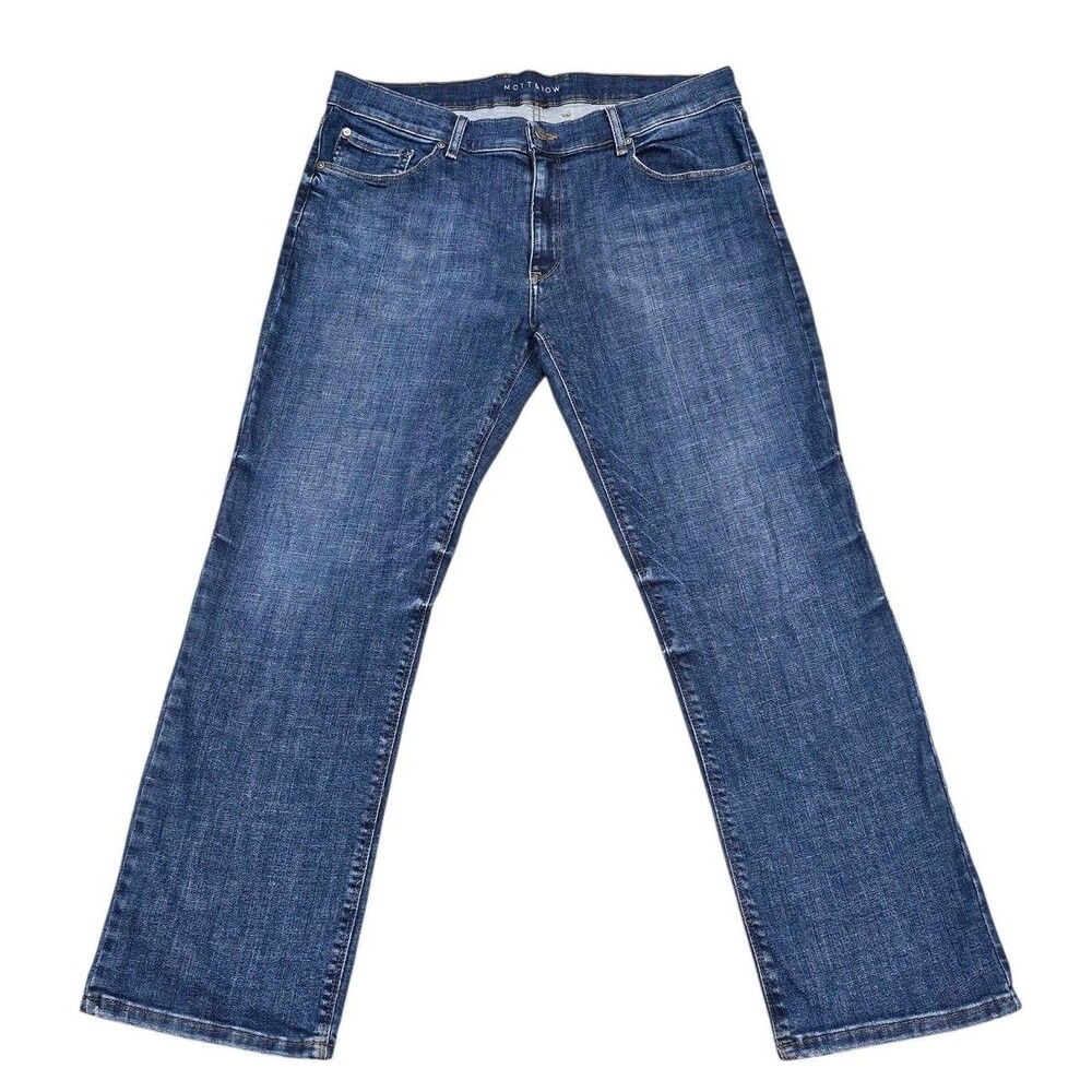 Mott & Bow Jeans Mens 36x29 Blue Straight Leg Medium Wash Stretch Denim Classic